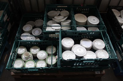 Lot 60 - 8 stacking crates containing saucers,...