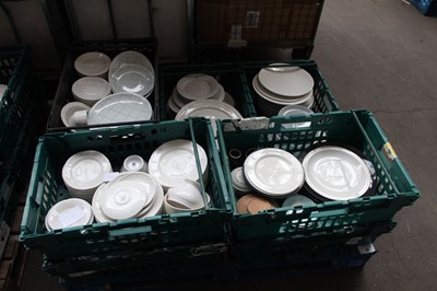 Lot 61 - 8 stacking crates containing various plates...