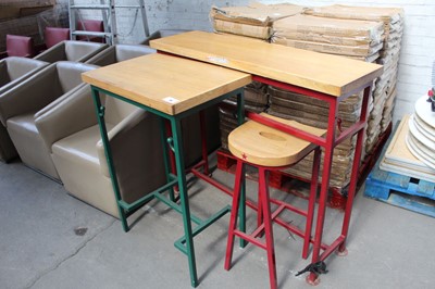 Lot 86 - 2 Warings tables plus a Warings bar stool in...