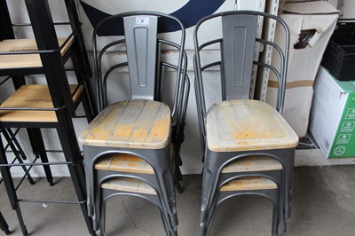 Lot 97 - 6 stacking dining chairs with metal frame and...