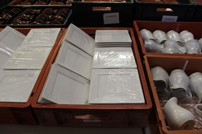 Lot 121 - Approximately 50 white porcelain square plates