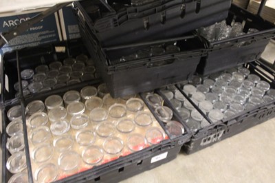 Lot 132 - 7 stacking crates containing various glasses,...