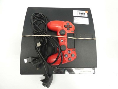 Lot 2193 - Sony PS3 120GB with red controller and cables