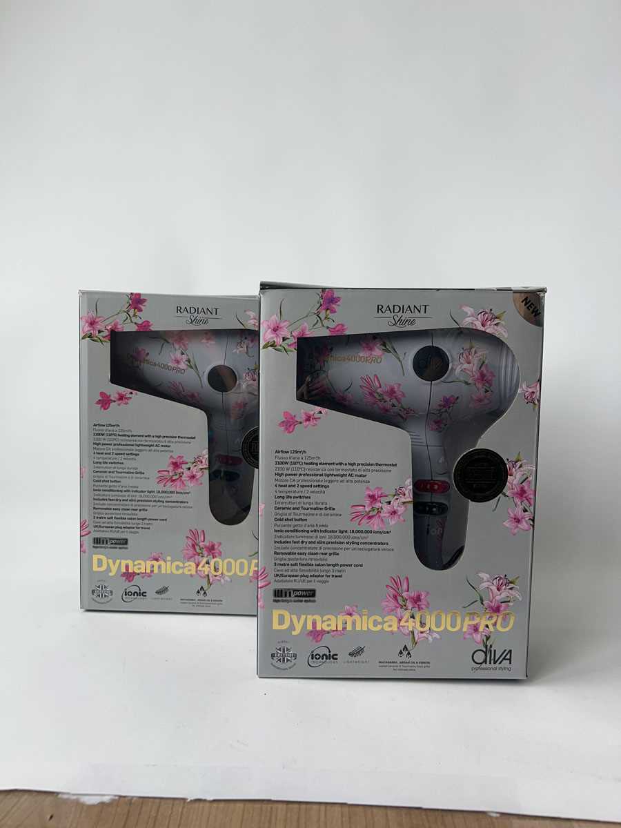 Lot 2x Diva Radiant Shine Dynamica 4000PRO Hair Dryer