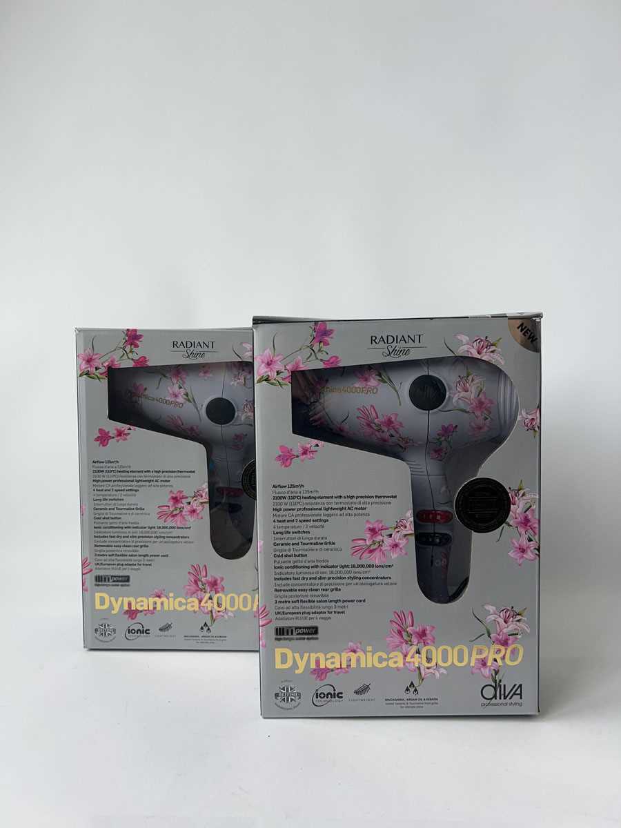Lot 2x Diva Radiant Shine Dynamica 4000PRO Hair Dryer