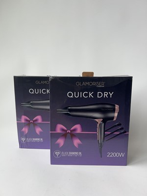 Lot 2x Glamoriser London Quick Dry Hair Dryer