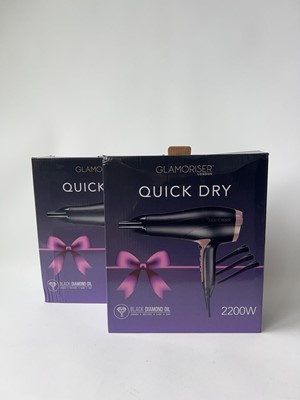 Lot 2x Glamoriser London Quick Dry Hair Dryer