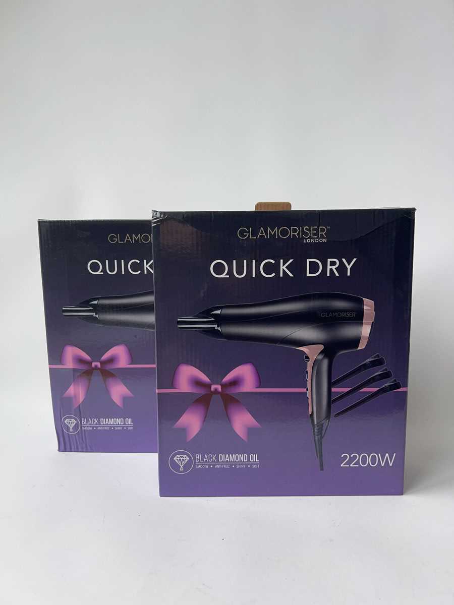 Lot 2x Glamoriser London Quick Dry Hair Dryer
