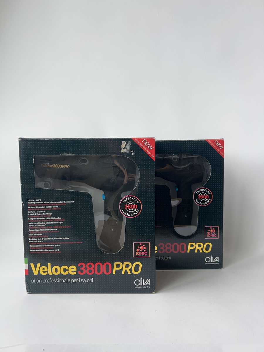 Lot 2x Diva Veloce 3800PRO Hair Dryer