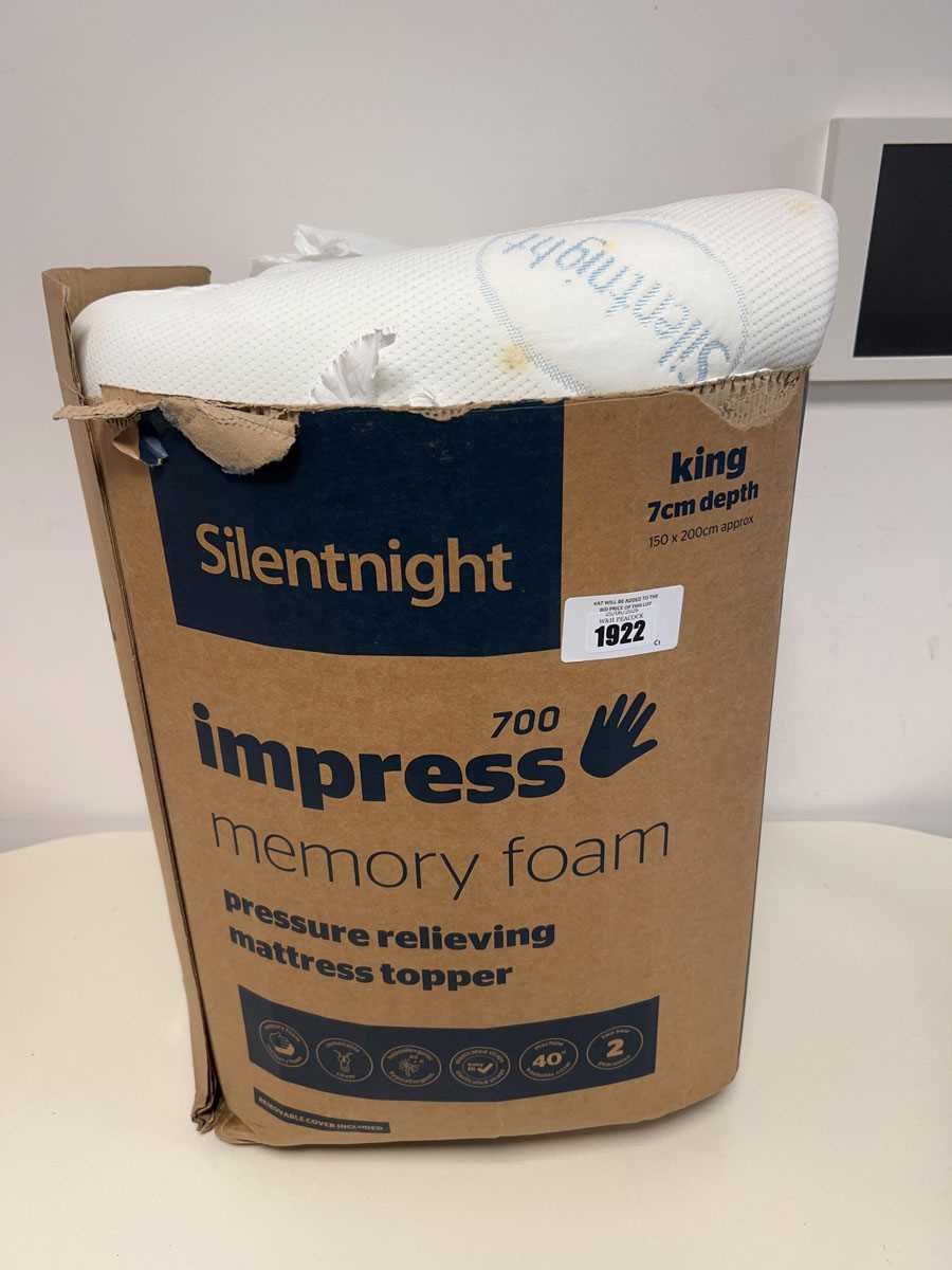 Lot A king-size Silentnight memory foam pressure...
