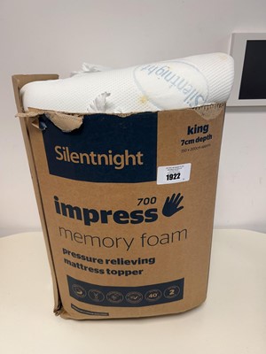 Lot A king-size Silentnight memory foam pressure...