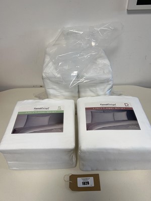 Lot Bag containing Flannel bed sets in white by...