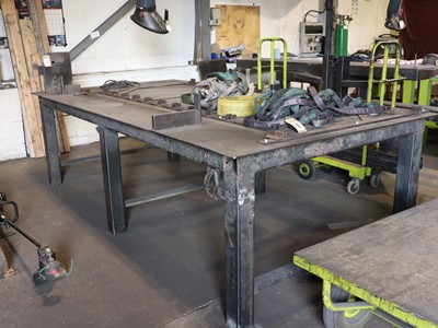 Lot 23 - Large welding table with jig, 3 metre x 1.5 metre