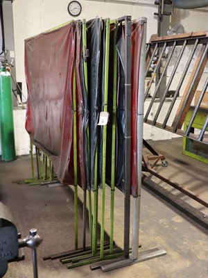 Lot 25 - 9 metal framed welding screens