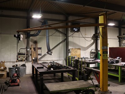 Lot 13 - Yellow 125kg capacity jib crane with Demag...