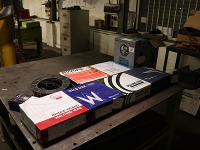 Lot 38 - 7 reels of welding wire together with 2 part...