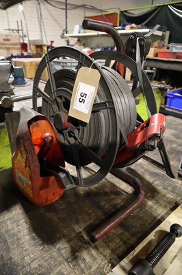 Lot 55 - Ratchet band-strapping set with strapping reel...