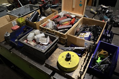Lot 67 - 3 cardboard boxes, 2 plastic crates and...
