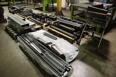 Lot 105 - 6 pallets of metal stock and a trolley of...