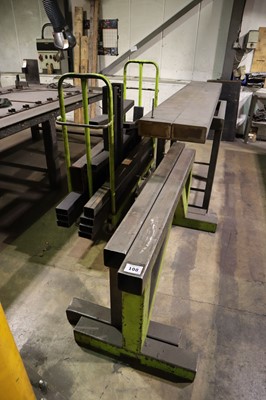 Lot 108 - 2 custom box steel trestles, large steel...