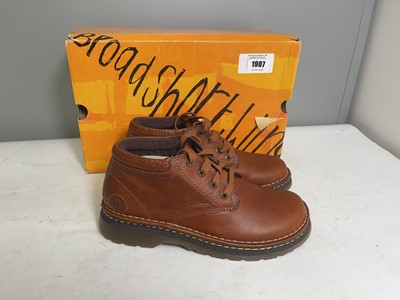 Lot 1907 - Dr Martens UK9 griffin boots in tan - boxed
