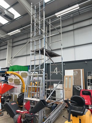 Lot 4463 - Lewis three tiered aluminium scaffold tower...