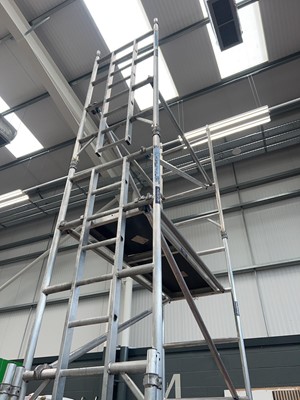 Lot 4463 - Lewis three tiered aluminium scaffold tower...