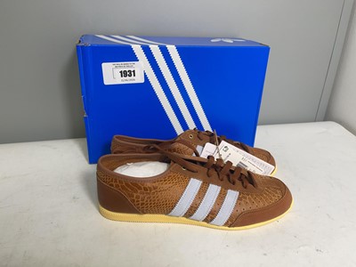 Lot 1931 - Adidas UK7.5 japan decon trainers in brown -...
