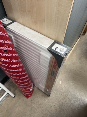 Lot 4420 - White metal double panelled wall mounted radiator
