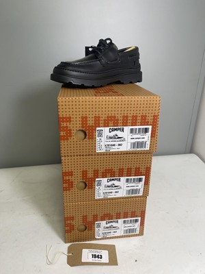 Lot 1943 - 3x Boxed pairs of Camper brutus + shoes in...