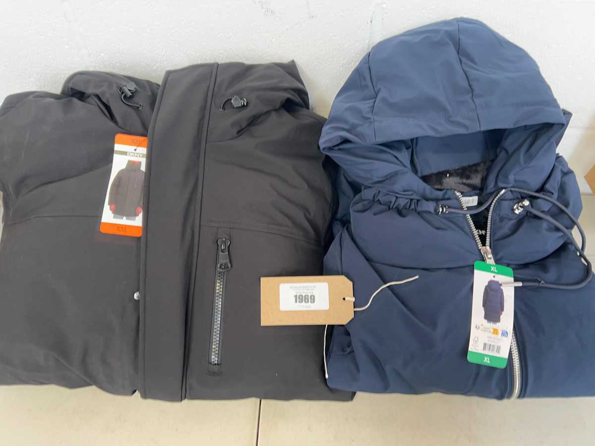 Lot x2 DKNY hooded coats (XL &XXL)