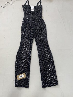 Lot 1985 - Nadine Merabi black sequin jumpsuit size medium