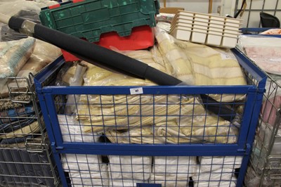 Lot 157 - Pallet crate of white table linen, curtains,...
