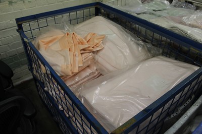 Lot 165 - Pallet crate of pink table linen