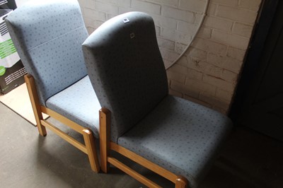 Lot 184 - 2 Blue vinyl reception type chairs