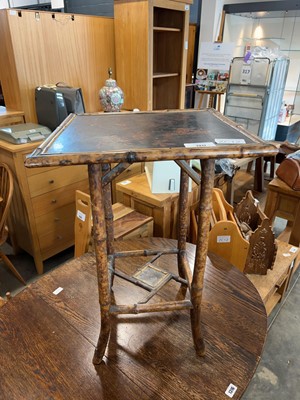 Lot 1317 - Bamboo framed occasional table with painted...