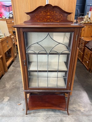 Lot 1330 - Edwardian mahogany glazed display cabinet with...