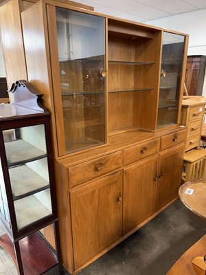 Lot 1337 - Ercol wall unit, the upper section having...