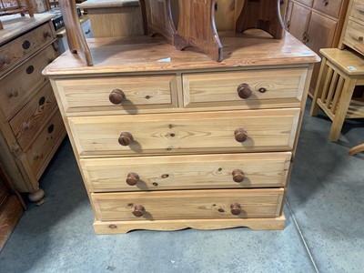Lot 1343 - Modern pine chest of 2 over 3 drawers
