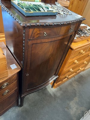 Lot 1353 - Mahogany finish single door cabinet with upper...