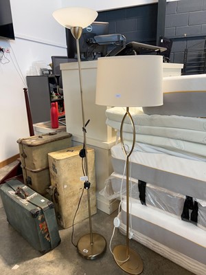 Lot 1357 - Modern brass finish uplighter and similar...