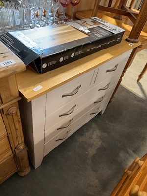 Lot 1362 - Modern white finish bedroom chest of 2 over 3...