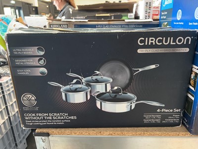 Lot 1119 - Circulon saucepan set with lids, boxed