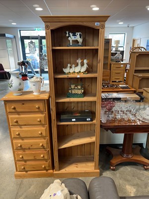 Lot 1369 - Pine open front bookcase