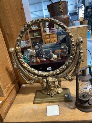 Lot 1384 - Ornate circular gilt framed free standing...