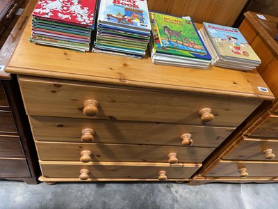 Lot 1388 - Pine chest of 4 long drawers