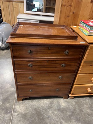 Lot 1389 - Mahogany chest of 4 drawers