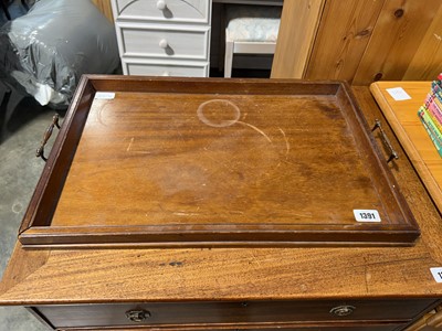 Lot 1391 - Edwardian mahogany twin handled serving tray