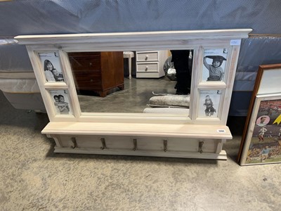 Lot 1392 - Limed wood finish rectangular mirror, the...