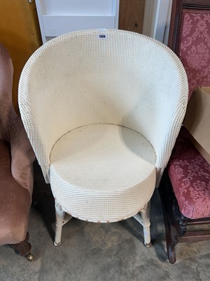 Lot 1406 - Lloyd Loom type white painted chair